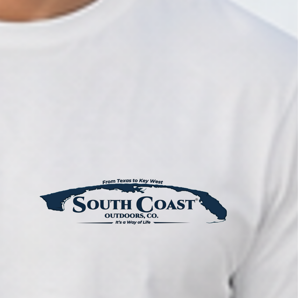 White T-shirt with small chest South Coast logo