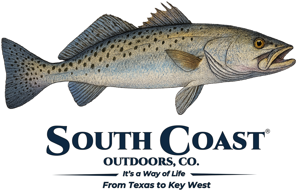Speckled sea trout graphic with realistic silvery body and yellow eye