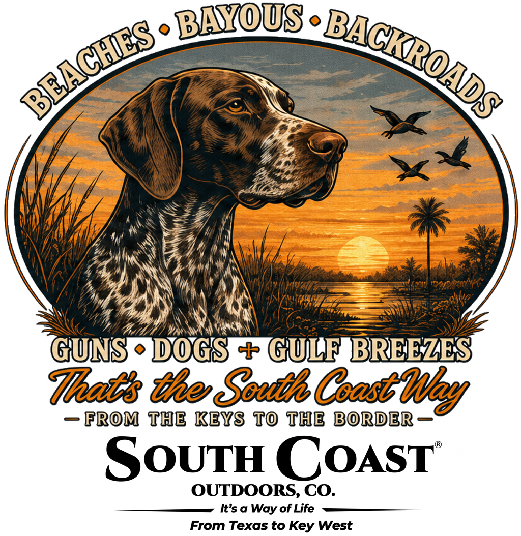 White graphic T-shirt with circular dog-and-sunset design on front