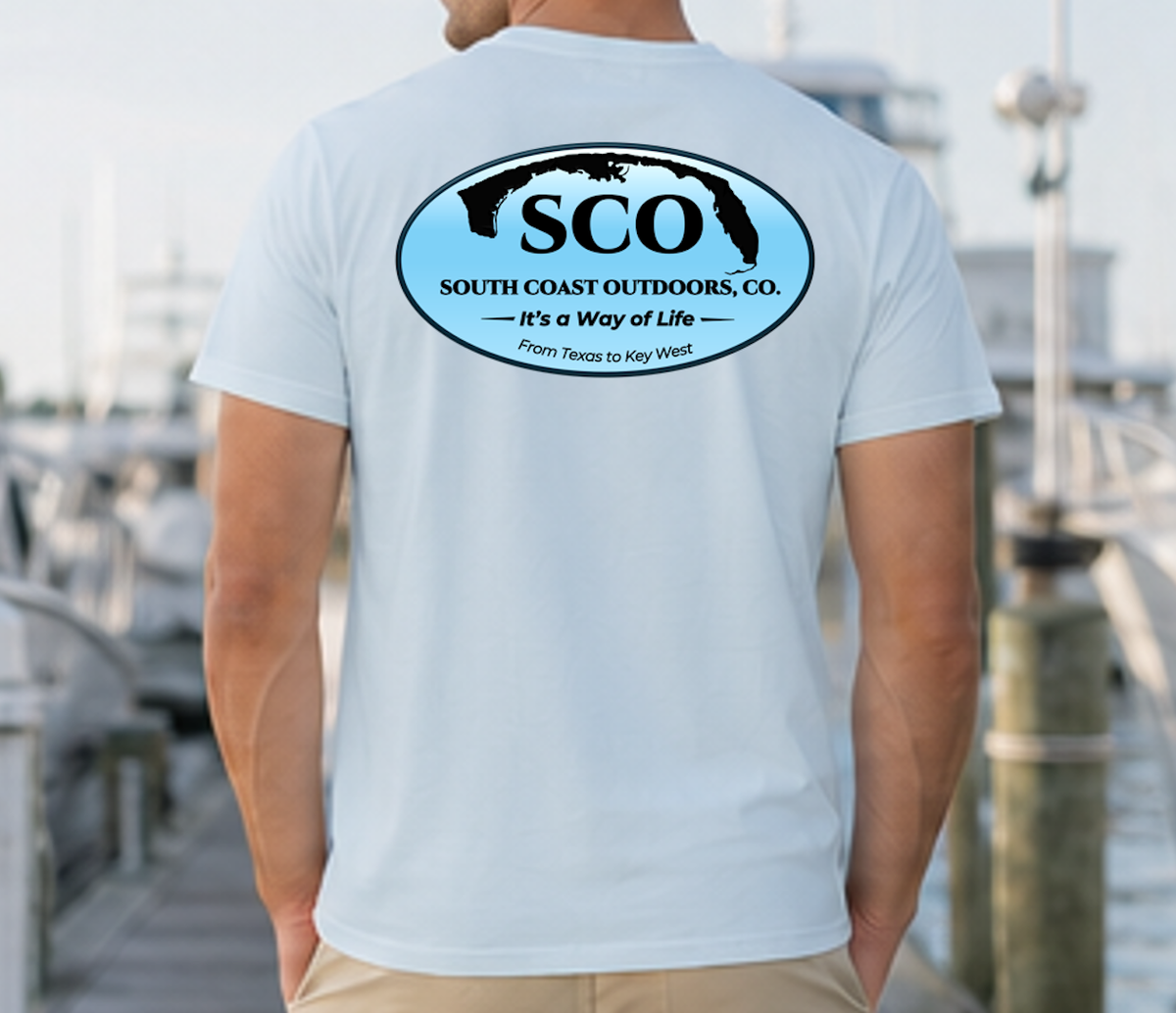 White logo graphic t-shirt with SCO back emblem print
