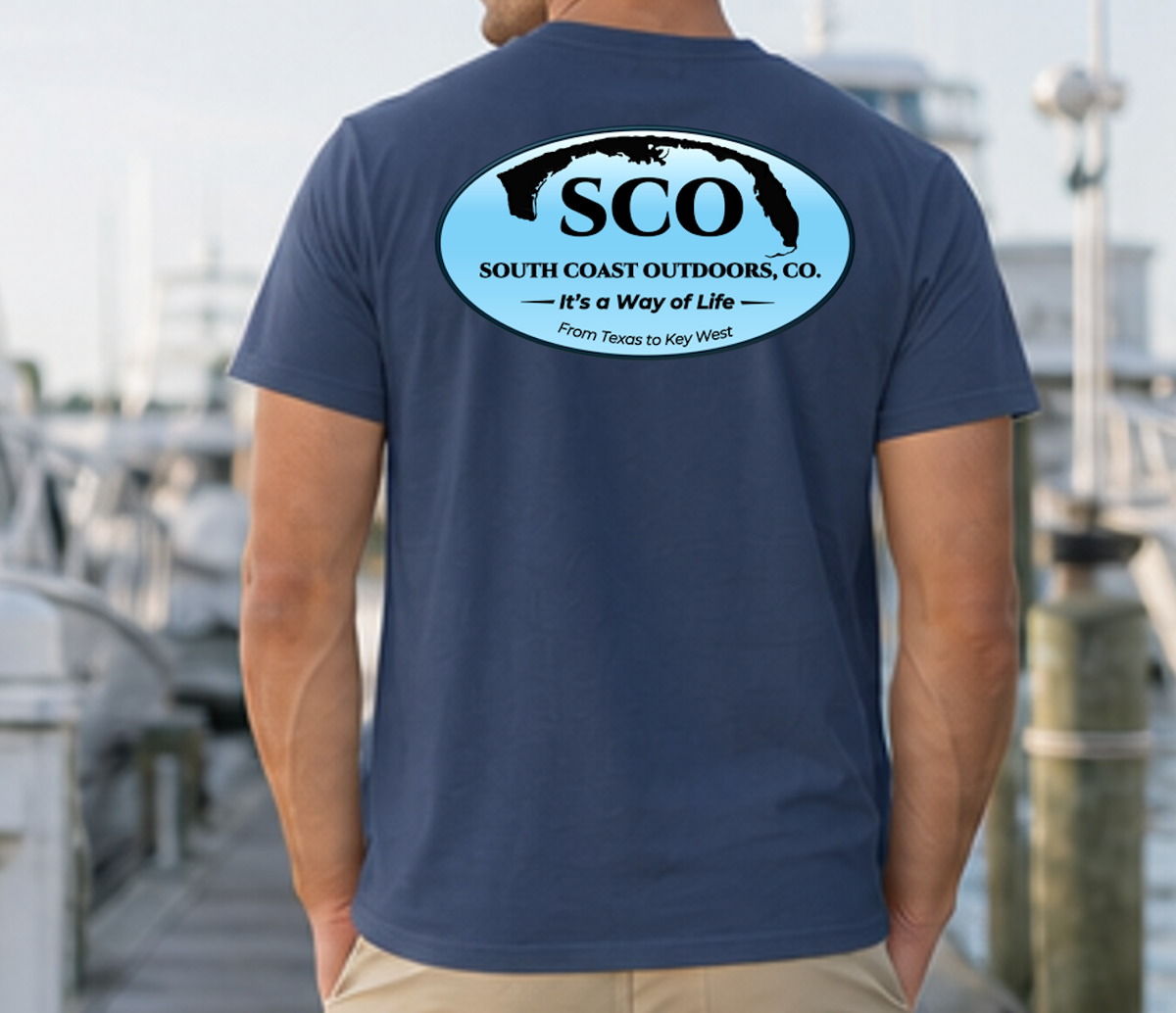 True navy logo graphic t-shirt with SCO back emblem print