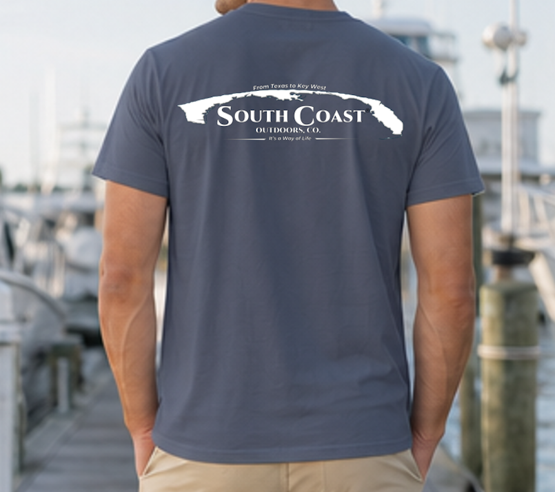 Men's navy graphic t-shirt with back silhouette logo print