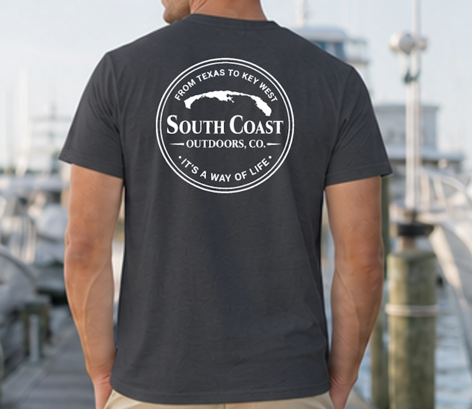 Men's black T-shirt with back circle logo graphic