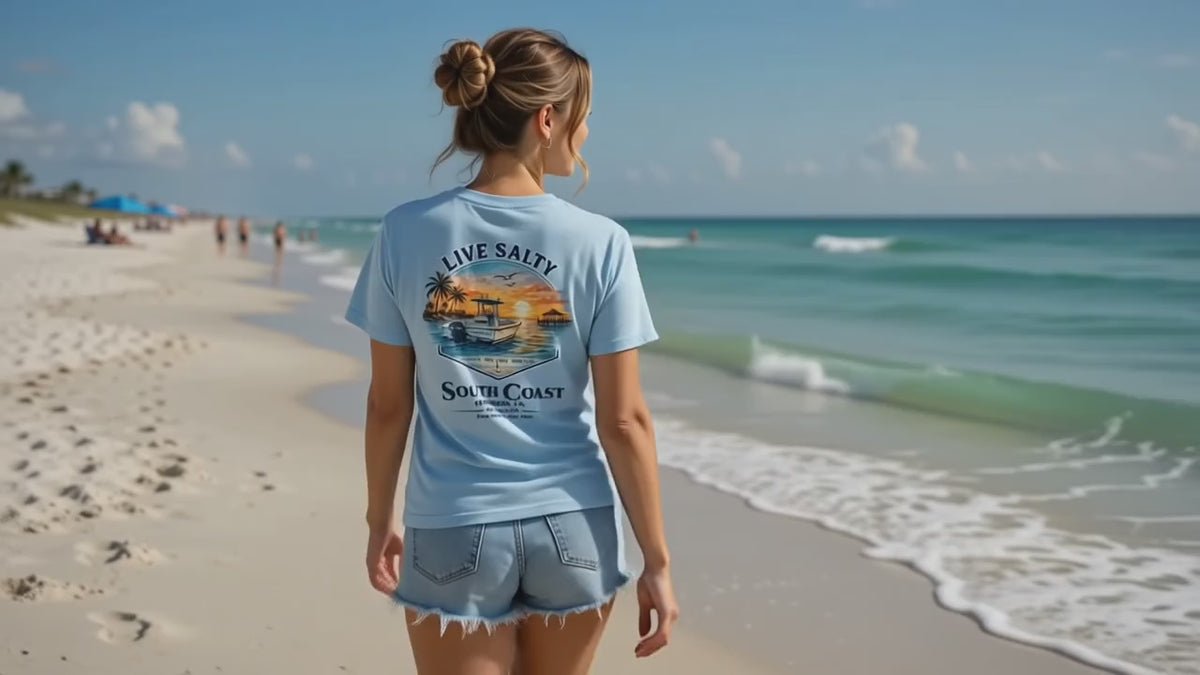 Live Salty – Sunrises Tide Rises Good Times Coastal Tee SC3000