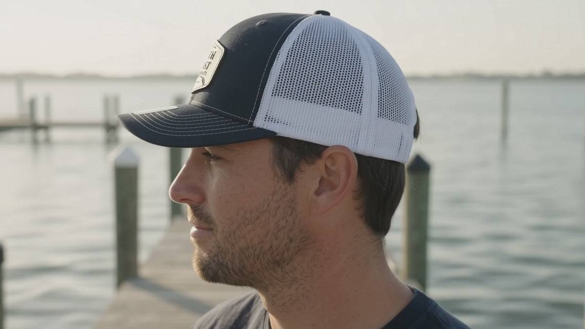 SC6400 — South Coast Outdoors Co. Richardson 112 Trucker Hat | Navy Blue / White