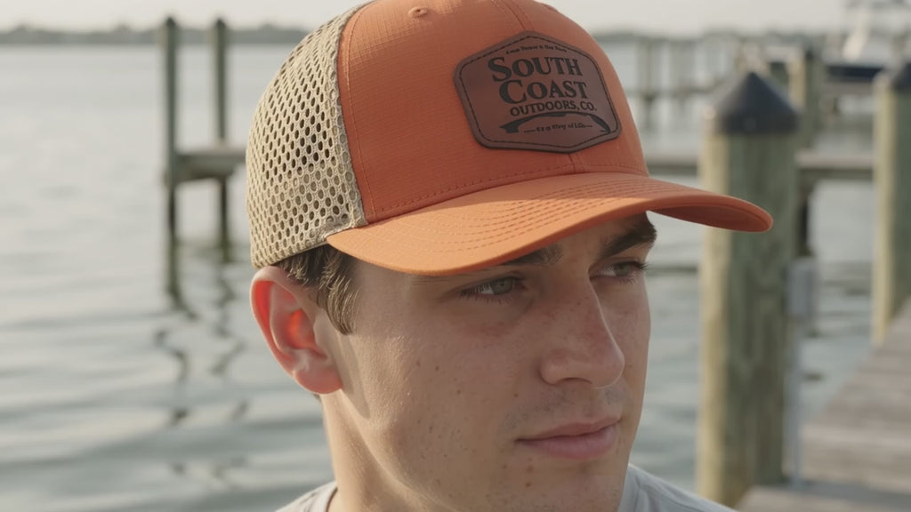 SC6600 — South Coast Outdoors Co. Richardson 935 Rouge Hat | Texas Orange / Khaki