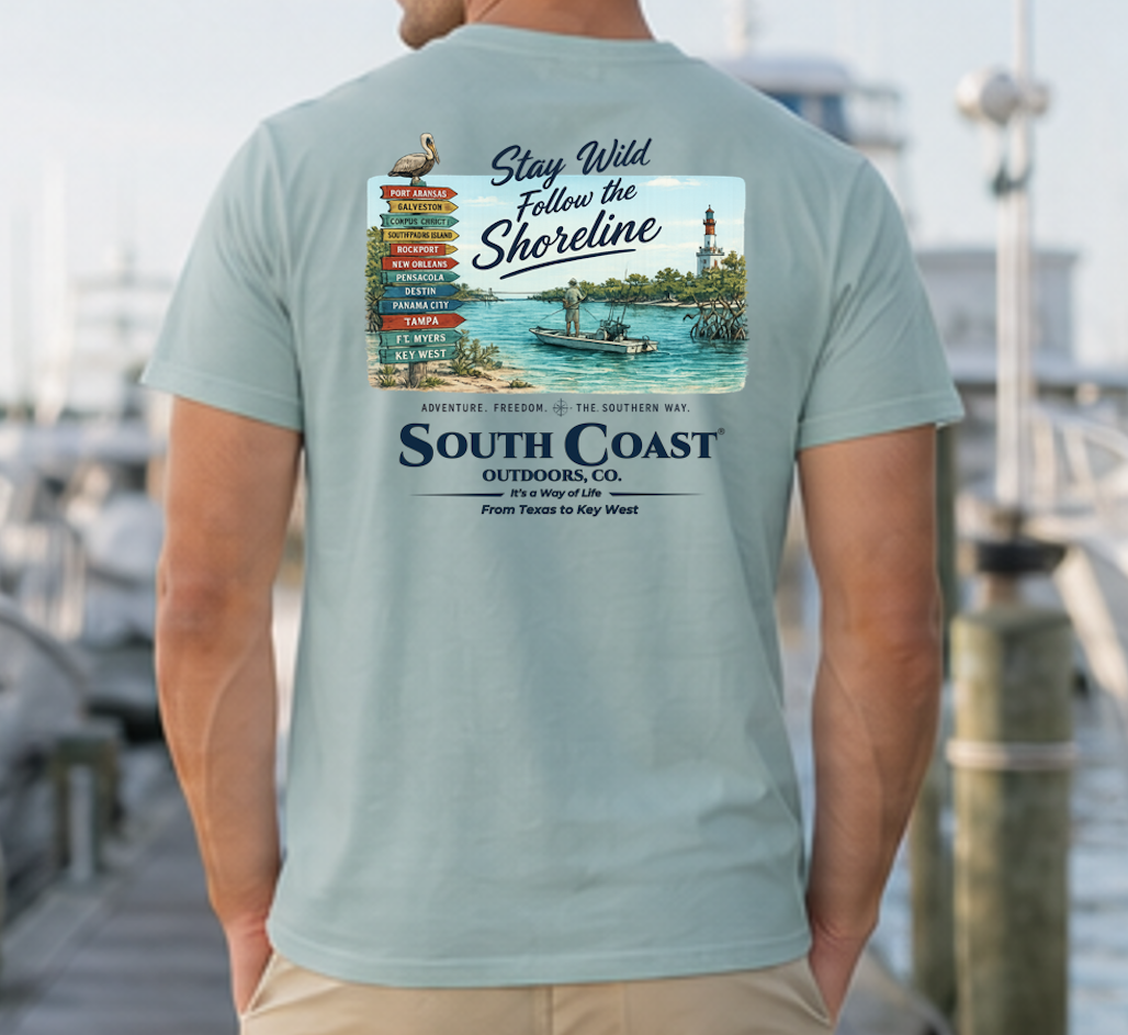 Men's short-sleeve graphic T-shirt, back print, seafoam