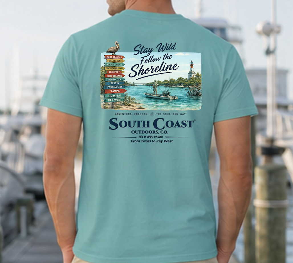 Men's short-sleeve graphic T-shirt, back print, lagoon turquoise